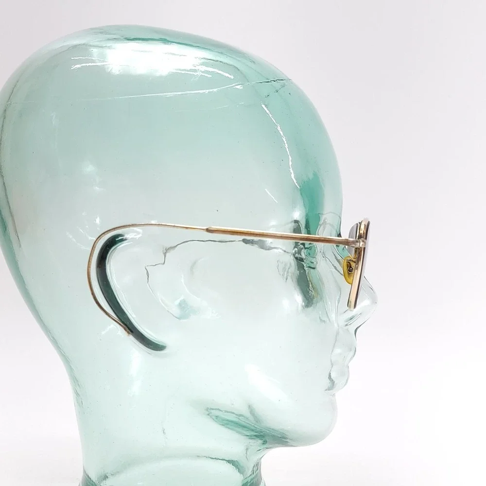 Vtg AO American Optical 12K GF 1/10 Gold‎ Aviator Sunglasses FRAMES 63mm Cable